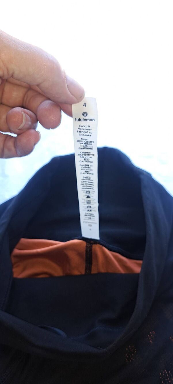 Lululemon Women’s Leggings Size 4 Black Orange Pattern High Rise Athletic Yoga P - Picture 5 of 6